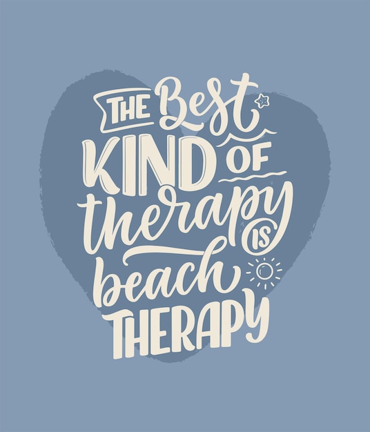 Belettering slogan over therapie. geestelijke gezondheidszorg. grappig citaat voor blog-, poster- en printontwerp. moderne kalligrafie tekst. vector illustratie