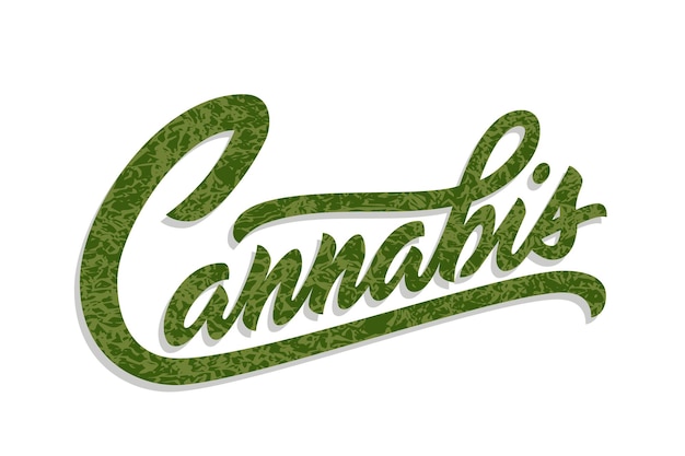 Belettering van cannabis voor advertenties, logo, banners of winkel