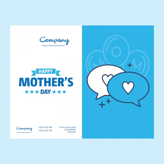 Belettering van happy mothers day blauwe achtergrond