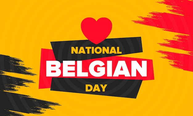 Belgian national day belgium independence day belgian flag patriotic design vector illustration
