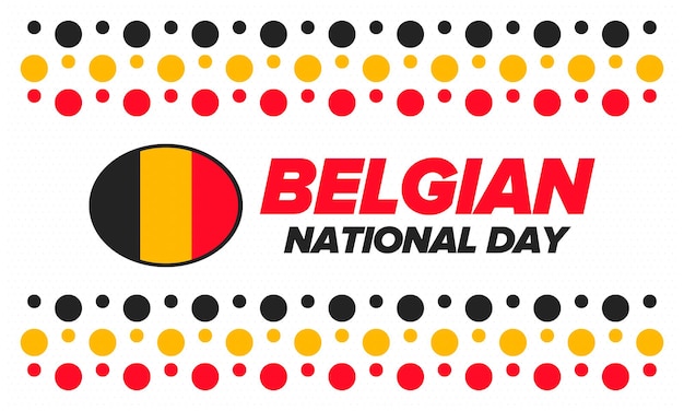 Belgian National Day Belgium Independence day Belgian flag Patriotic design Vector illustration