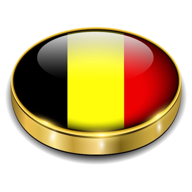 België België vlag 3D-knop vector