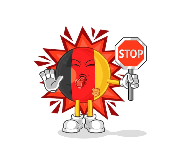 België houden stopbord cartoon mascotte vector