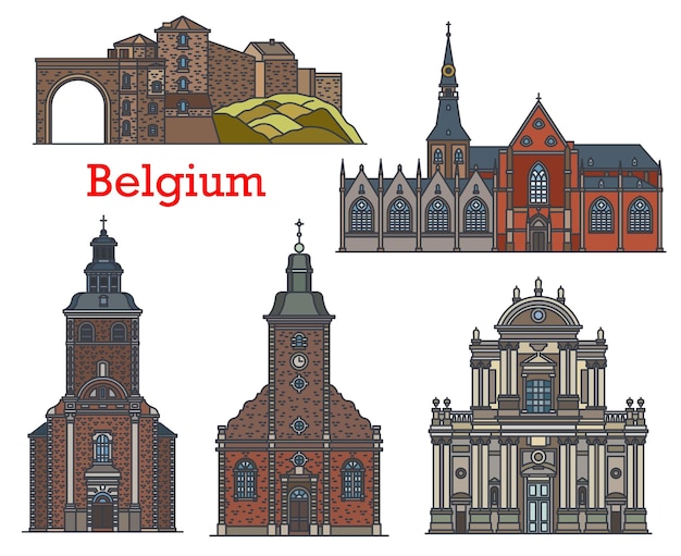 Vector belgië oriëntatiepunt kerk kathedraal namen stavelot