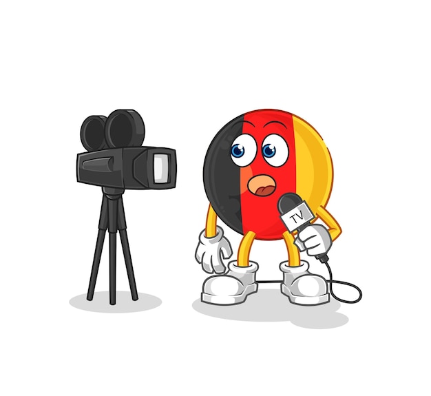 België tv-reporter cartoon cartoon mascotte vector