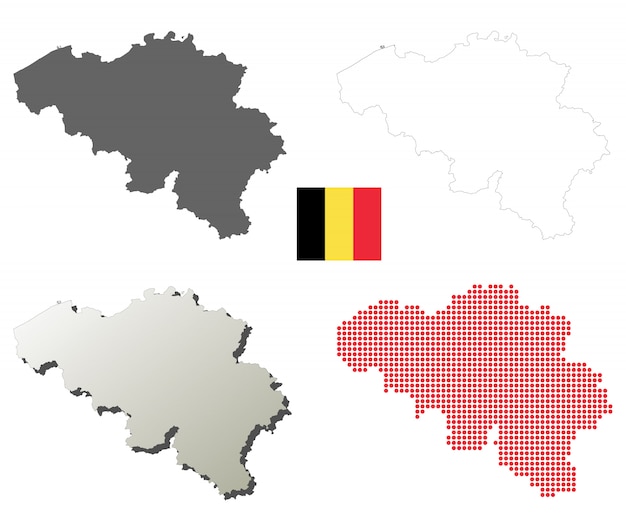 Vector belgië vector overzicht kaart set