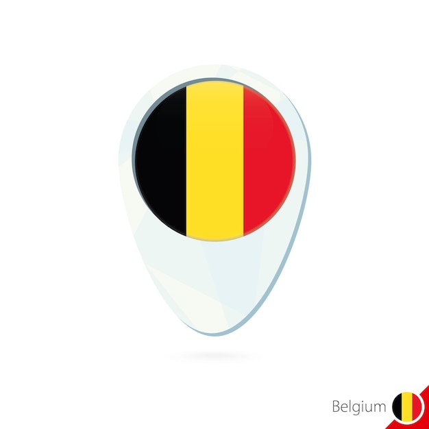 België vlag locatie kaart pin pictogram op witte achtergrond