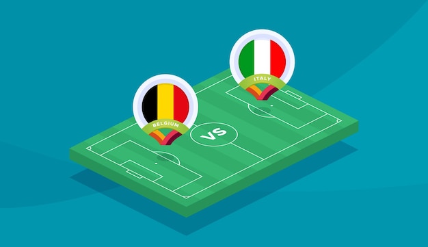 België vs italië match vectorillustratie voetbal 2020 kampioenschap