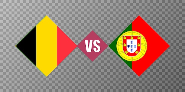 België vs Portugal vlag concept Vector illustratie