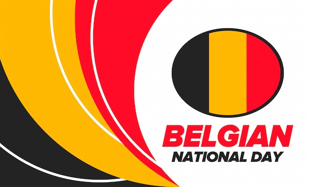 Belgische Nationale Dag België Onafhankelijkheidsdag Belgische vlag Patriottisch ontwerp Vectorillustratie