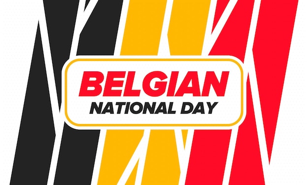 Belgische Nationale Dag België Onafhankelijkheidsdag Belgische vlag Patriottisch ontwerp Vectorillustratie