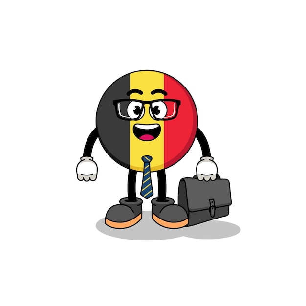 Belgische vlagmascotte als zakenman