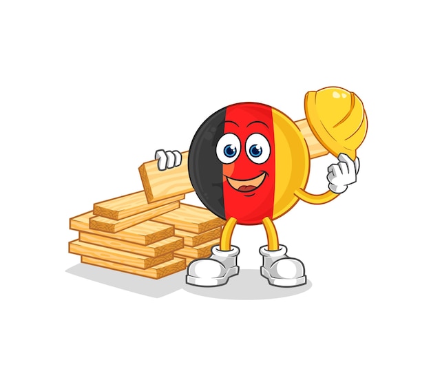 Belgium builder vector cartoon character