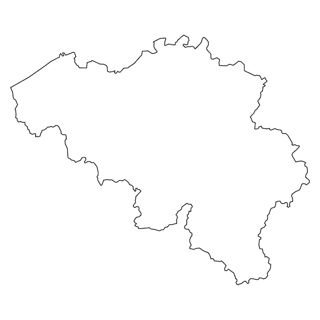 Контурная карта Бельгии с контурной картой государств на белом фоне Вектор