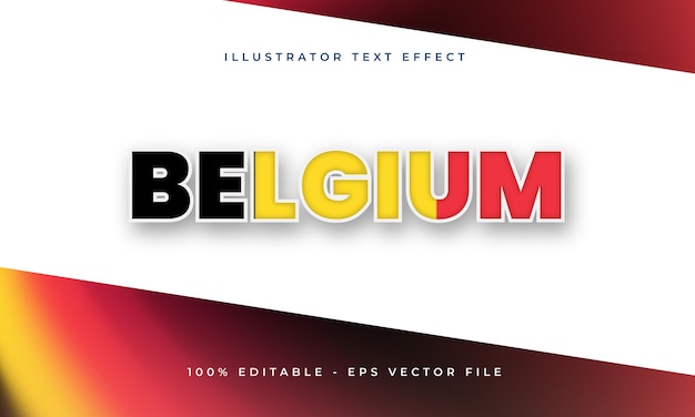 Vector belgium editable text effect with belgian flag texture