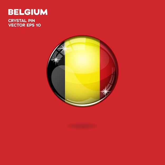 Vector belgium flag 3d buttons