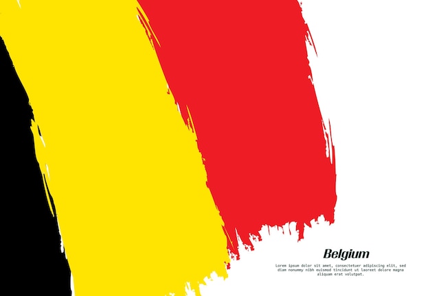 Концепция кисти флага бельгии флаг бельгии в стиле гранж баннер фон