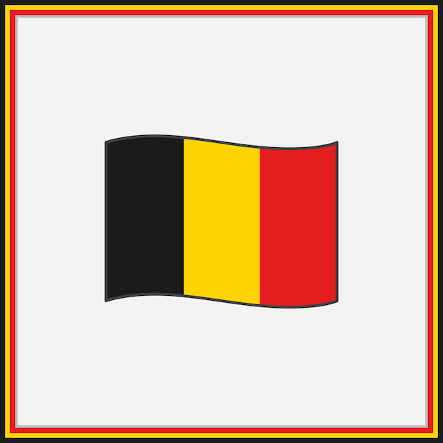 Vector belgium flag cartoon vector illustration flag of belgium flat icon outline national belgium flag