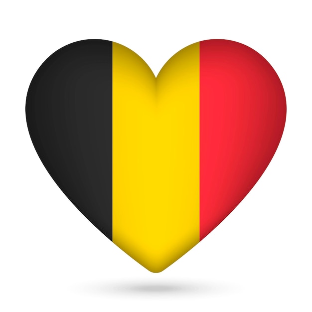 Belgium flag in heart shape Vector illustration