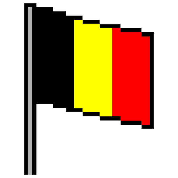 Bandiera del belgio pixel art. illustrazione vettoriale