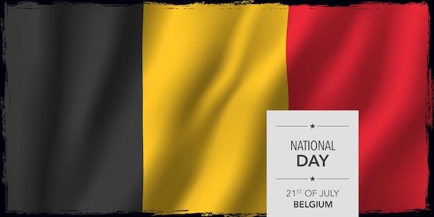 Belgio felice giornata nazionale biglietto di auguri banner illustrazione vettoriale