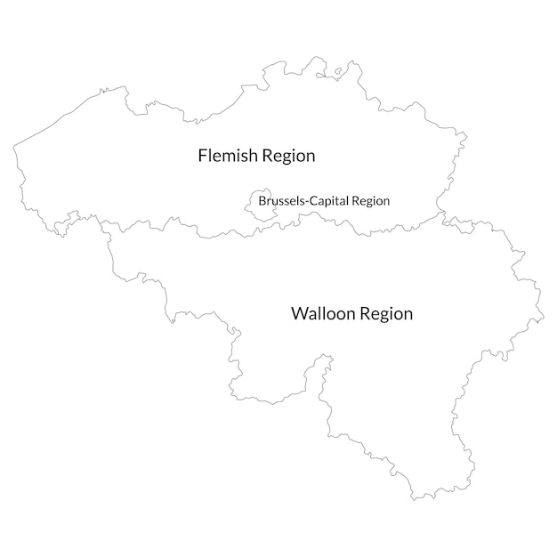 Belgium map with main regions Map of Belgium