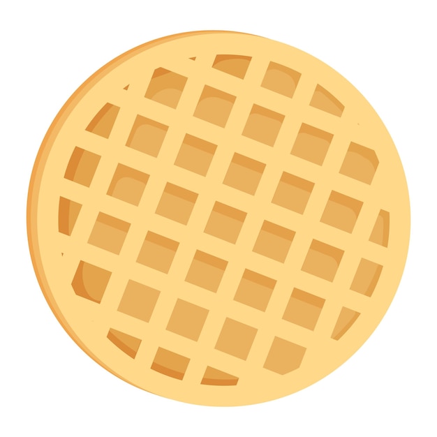 Belgium round waffle Vector illustration