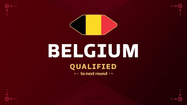 ベルギーのテキストとフラグ修飾カタール 2022年サッカー トーナメント背景ベクトル イラスト