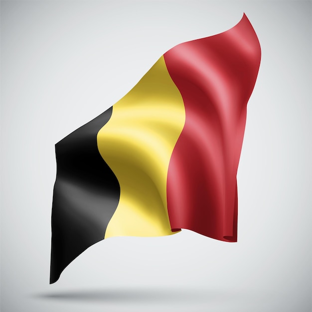 Vector belgium, vector 3d flag isolated on white background