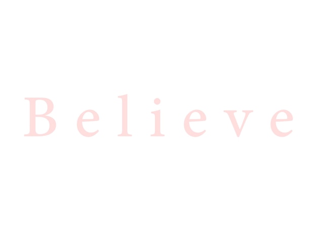 Vector believe text banner pink word card vector illustration