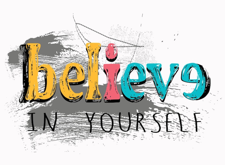 वेक्टर believe in yourself urban street art graffiti typography text splash t shirt print patterns t