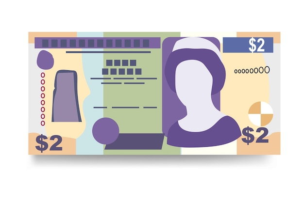 Vector belize dollar vector illustration belizean money set bundle banknotes paper money 2 bzd