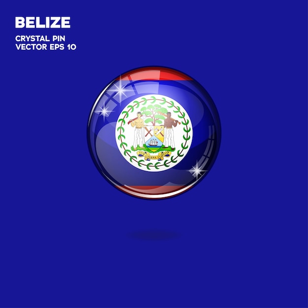 Vector belize flag 3d buttons