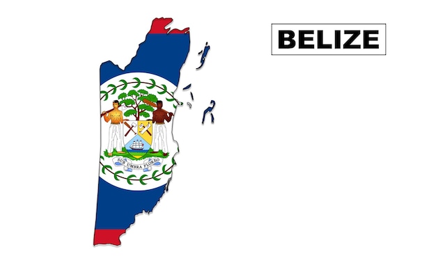 Mappa della bandiera del belize in vettore