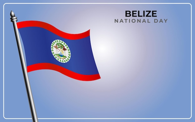 Belize national flag isolated on gradient color background,