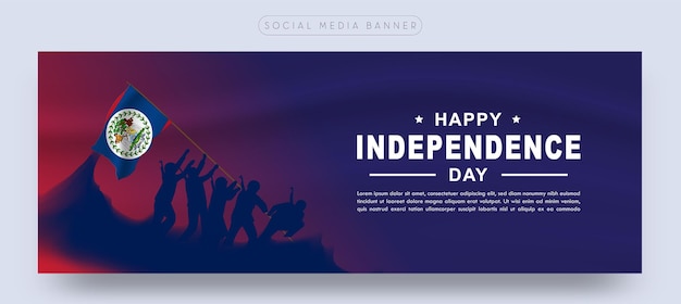 Vector belize viering onafhankelijkheidsdag sociale media banner poster