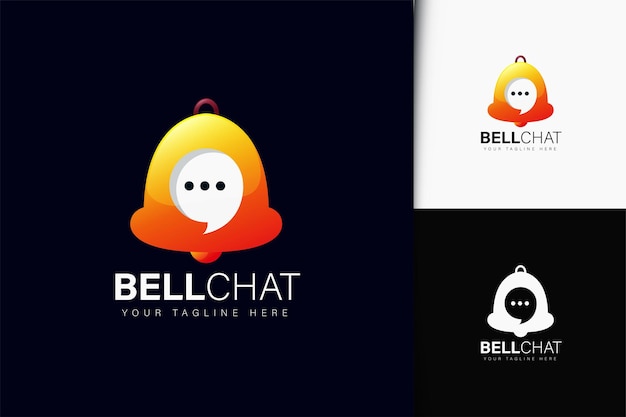 Bell chat logo design with gradient