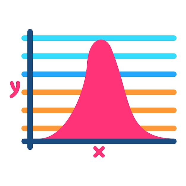 Bell Curve on Graph Flat Illustration