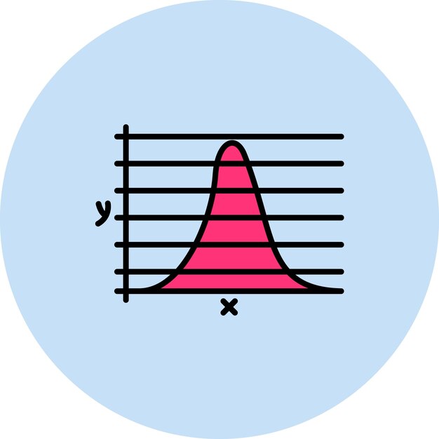 Bell Curve on Graph Flat Illustration