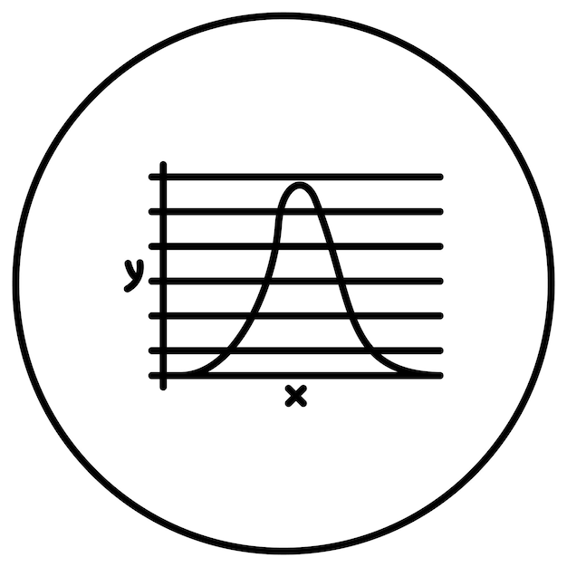 Bell Curve on Graph icon vector image Can be used for Infographics