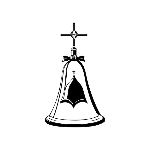 Bell Icon hand draw black colour easter sunday logo vector element and symbol