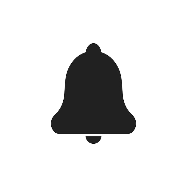 Bell isolated black icon on white background Vector illustration