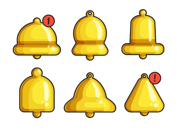 Bell notificatie geïsoleerde kleur ingesteld pictogram vector illustratie bericht op witte achtergrond vector kleur set iconen bel notificatie