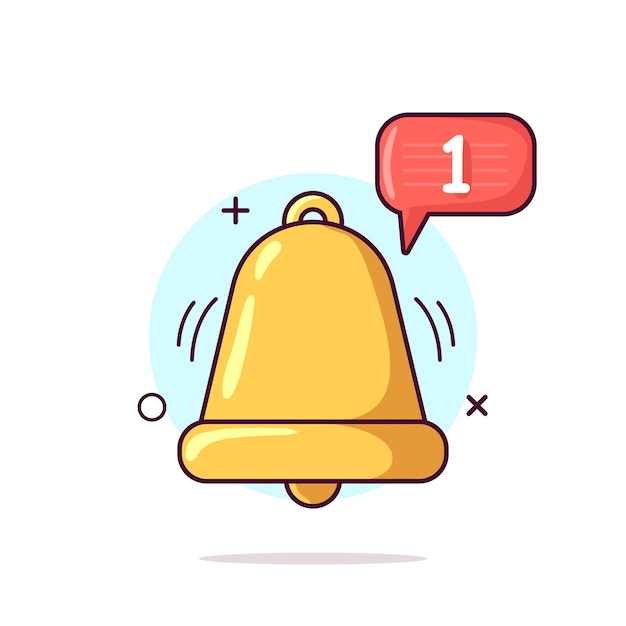 Vector bell notification icon cute vector illustration