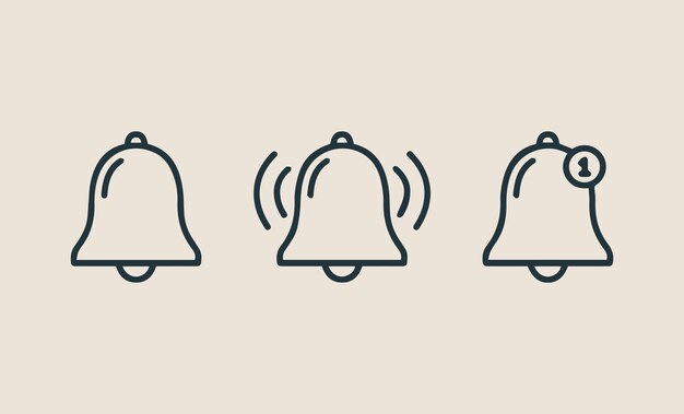 Bell notification line icon bell notification symbol vector