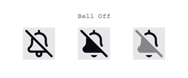 Bell off icons set