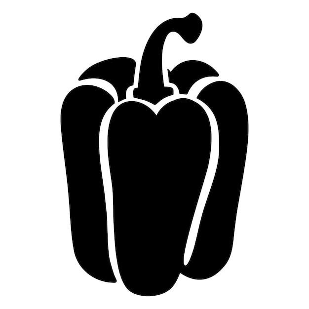 Bell Pepper silhouette icon isolated Vector illustration