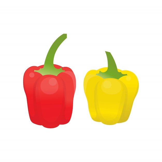 Vector bell peppers isolated