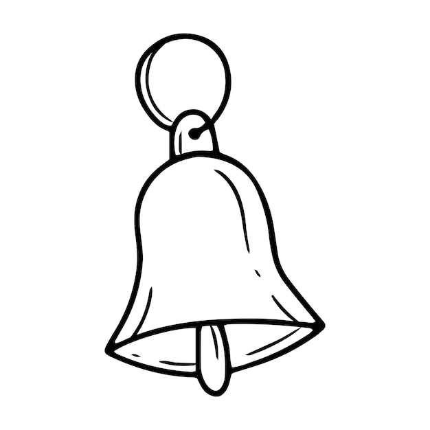 A bell in a simple linear doodle style Vector isolated illustration