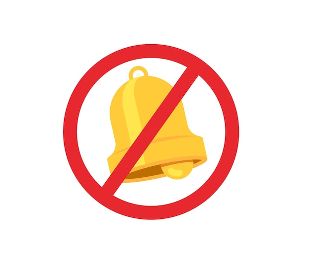 Bell with slash vector isolated icon. Emoji illustration. Prohibited bell vector emoticon